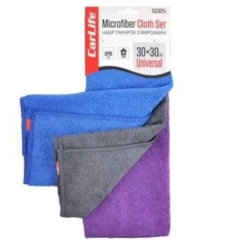 Набір ганчірок з мікрофібри 30*30см ТМ CarLife